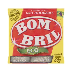 Lã De Aço Bombril Pacote 60G Com 8 Unidades