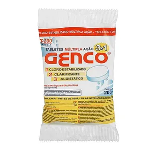 Tablete Multiação 3 Em 1 Genco Cloro Para Piscina 200G