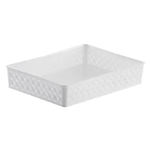 Cesto Organizador Rattan Branco 34X25X6.5Cm Branco - Paramount