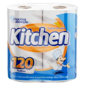 Toalha De Papel Branca Kitchen Com 2 Unidades