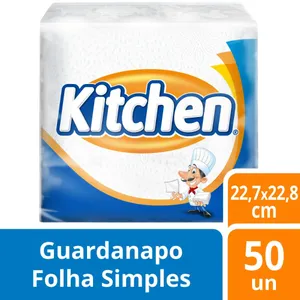 Guardanapo De Papel Folha Simples Kitchen Com 50 Unidades