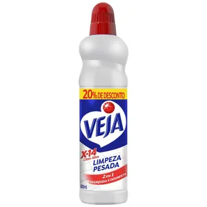 Limpador Desinfetante Veja Limpeza Pesada Cloro Ativo 2 Em 1 - 500Ml Com 20% De Desconto
