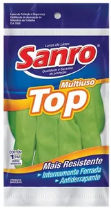 Luva De Latéx Multiuso Sanro Verde 