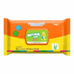 Toalha Umedecida Natural Baby Wipes Mãe E Filho 50 Unidades