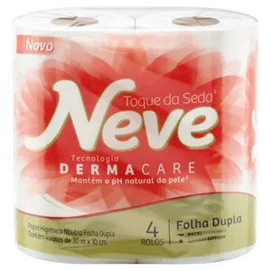 Papel Higiênico Neve Toque De Seda Folha Dupla 4 Rolos
